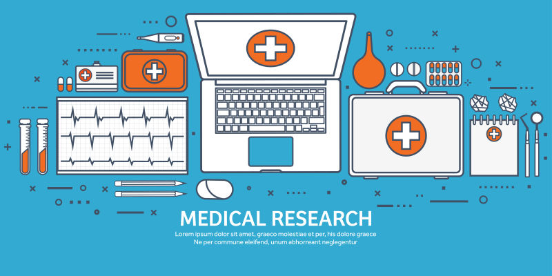 矢量医疗器材插图 理疗器械的艺术化呈现与专业价值